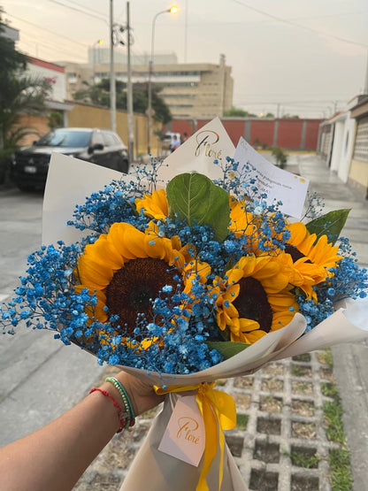 Ramo GIRASOL AZULADO